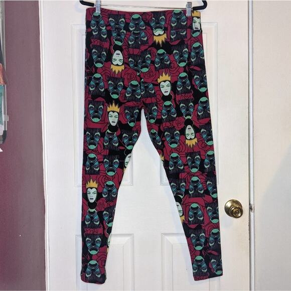 LuLaRoe Disney Snow White Evil Queen Mirror Red Roses Black Leggings TC2 - Picture 10 of 11